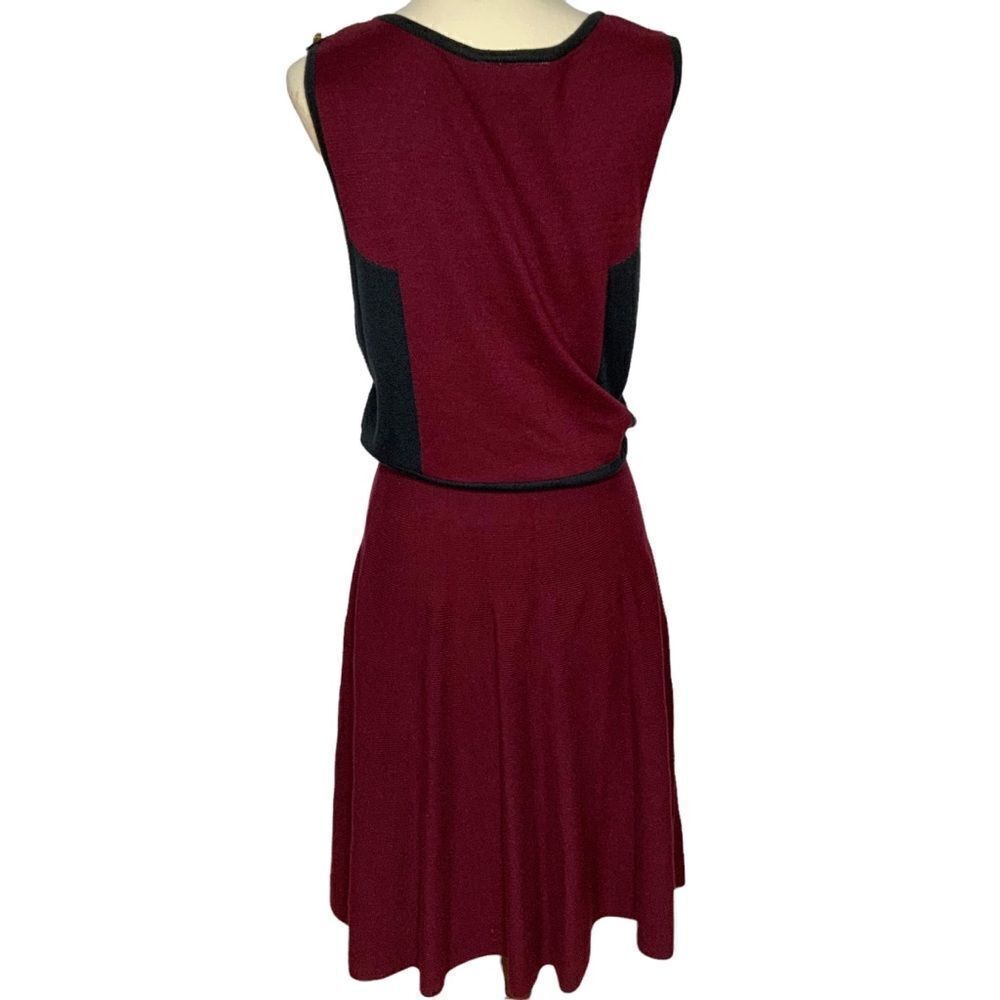 Romeo & Juliette Couture Maroon Red Sleeveless Sweater Dress Fit & Flare Size L - Picture 7 of 11